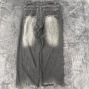 Vintage Y2K Southpole Red Tab Jeans Mens 38x30 Black Baggy Fit Wide Leg Hip Hop